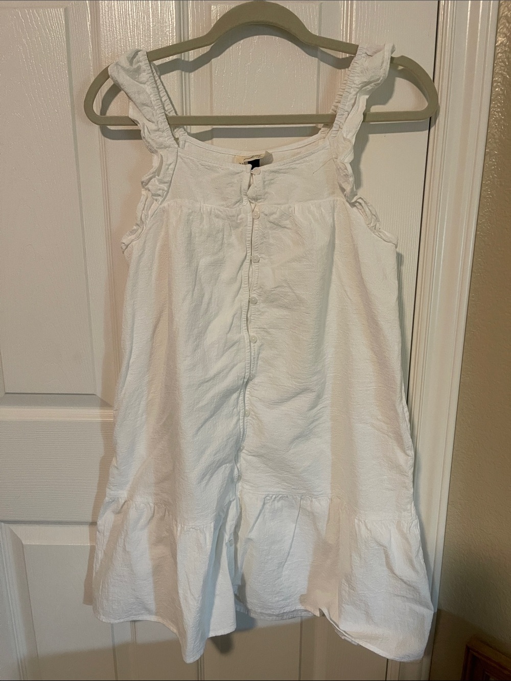 Universal Thread White Ruffle-Trim Midi Sundress